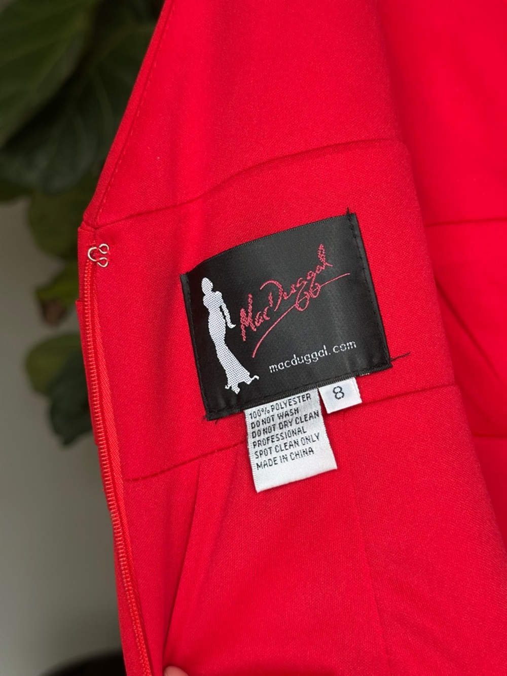 NWT 49454 Mac Duggal Red Sleeveless V Neck Bow Detail Mermaid Gown Wedding Guest - Picture 4 of 14